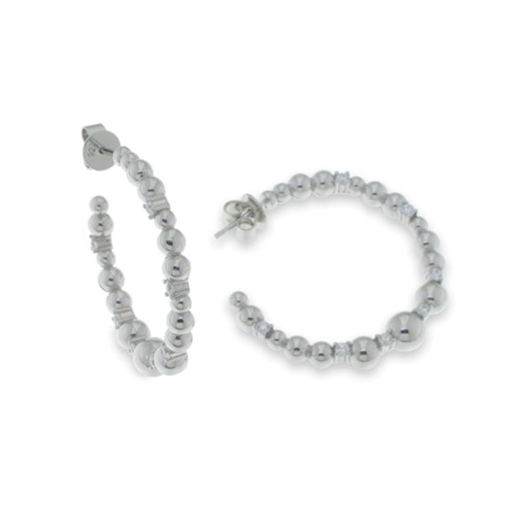 Cercei Pusete din argint  cu pietre Cubic Zirconia Incolor