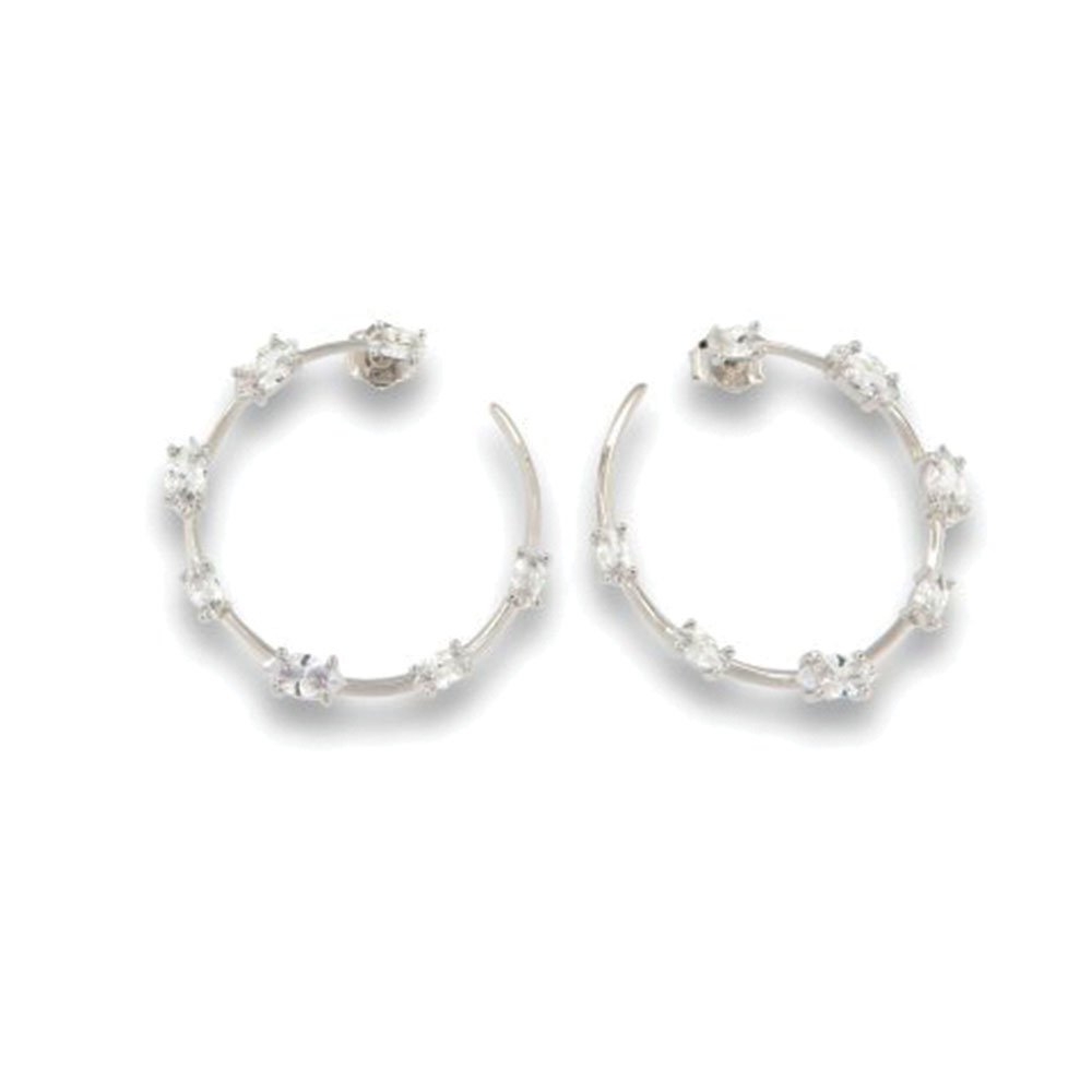 Cercei Pusete din argint  cu pietre Cubic Zirconia Incolor