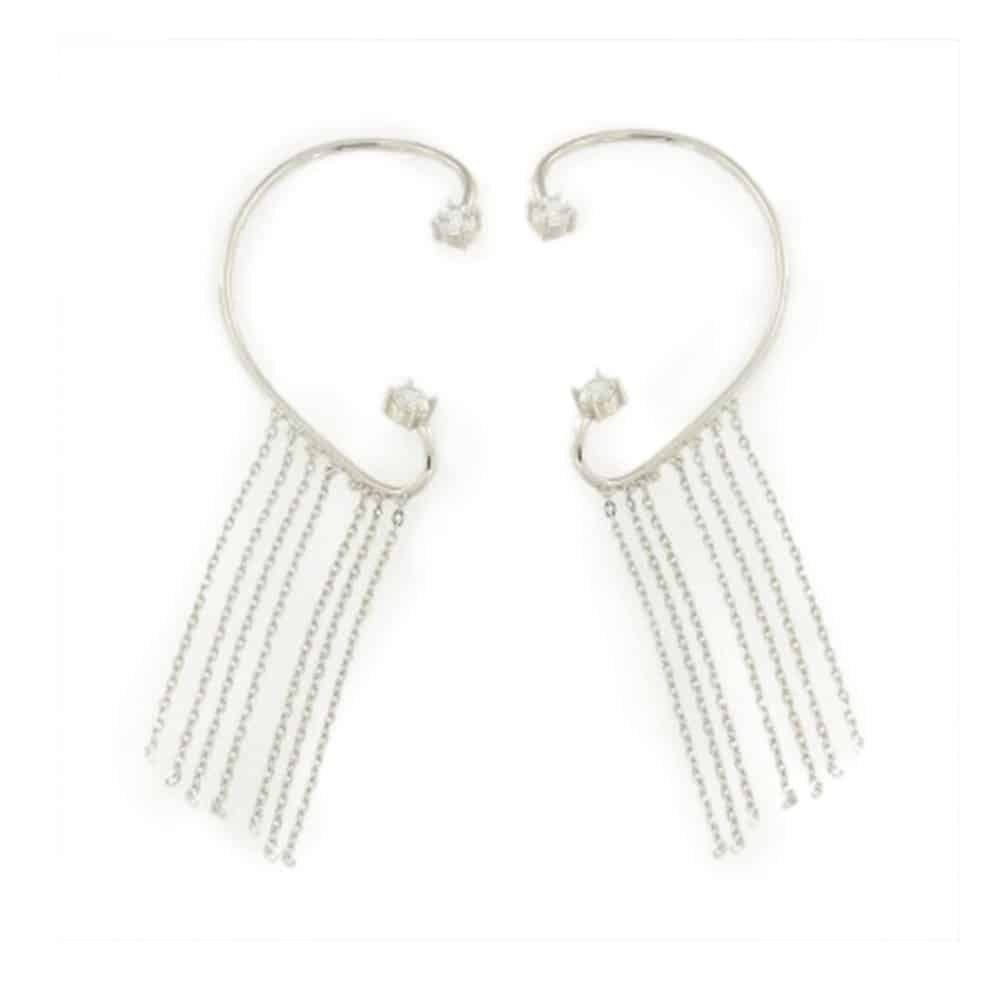 Cercei din argint  cu pietre Cubic Zirconia Incolor