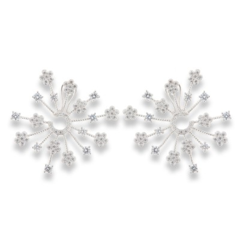 Cercei Pusete din argint  cu pietre Cubic Zirconia Incolor