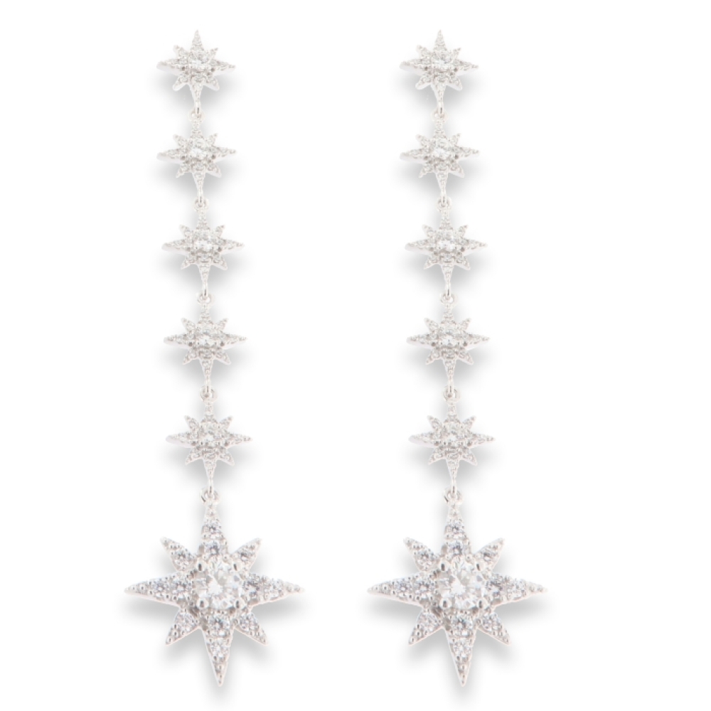 Cercei Pusete din argint  cu pietre Cubic Zirconia Incolor