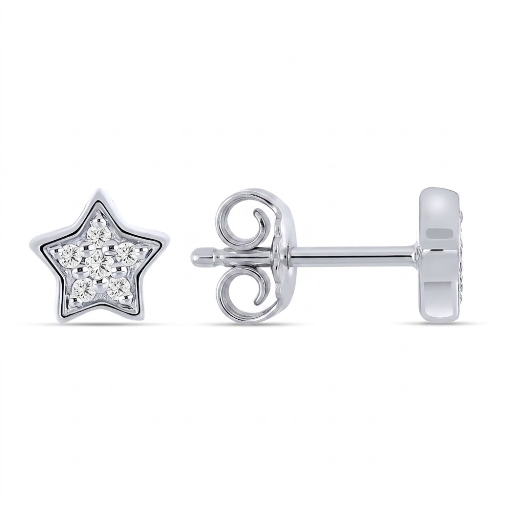 Cercei din argint cu Cubic Zirconia Incolor
