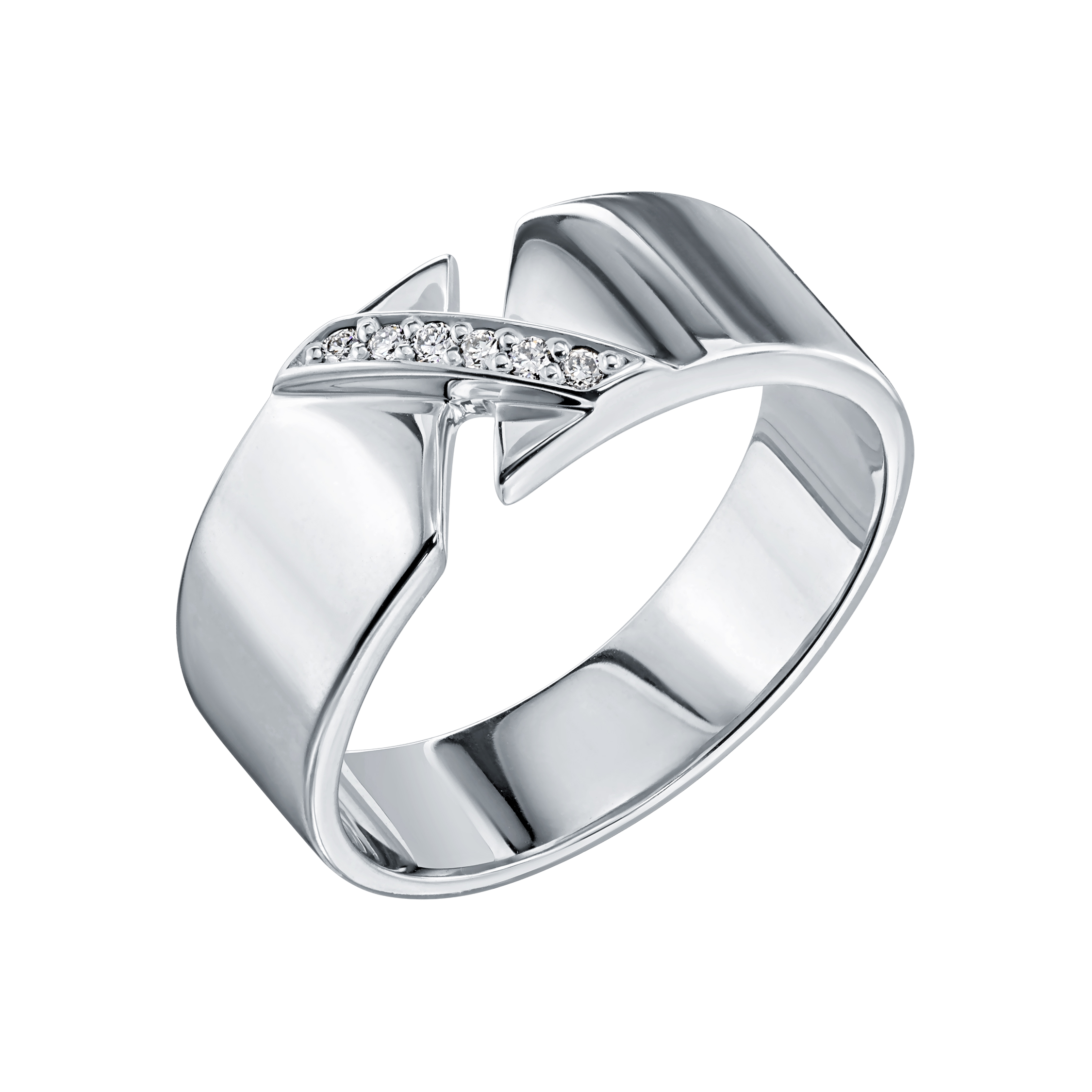 Inel din aur alb cu pietre Diamant
