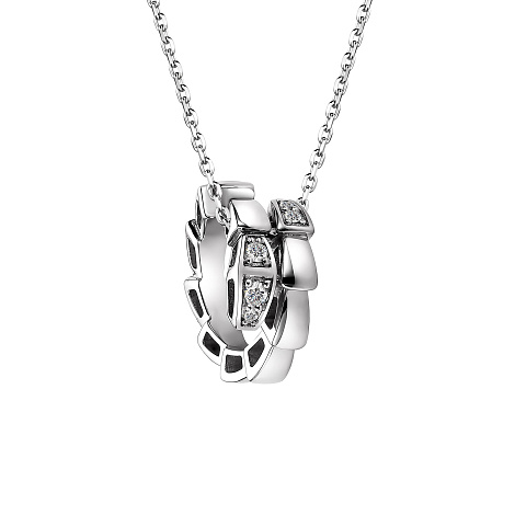 Colier din aur alb cu pietre Diamant