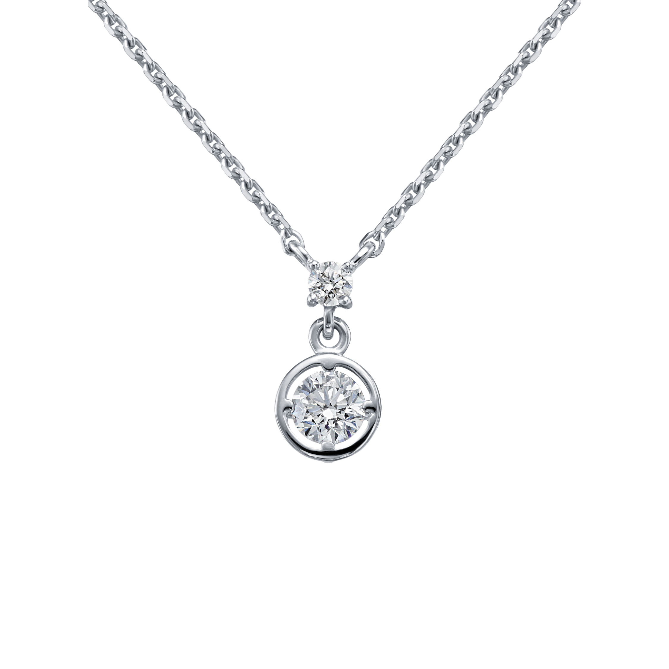 Colier din aur alb cu pietre Diamant