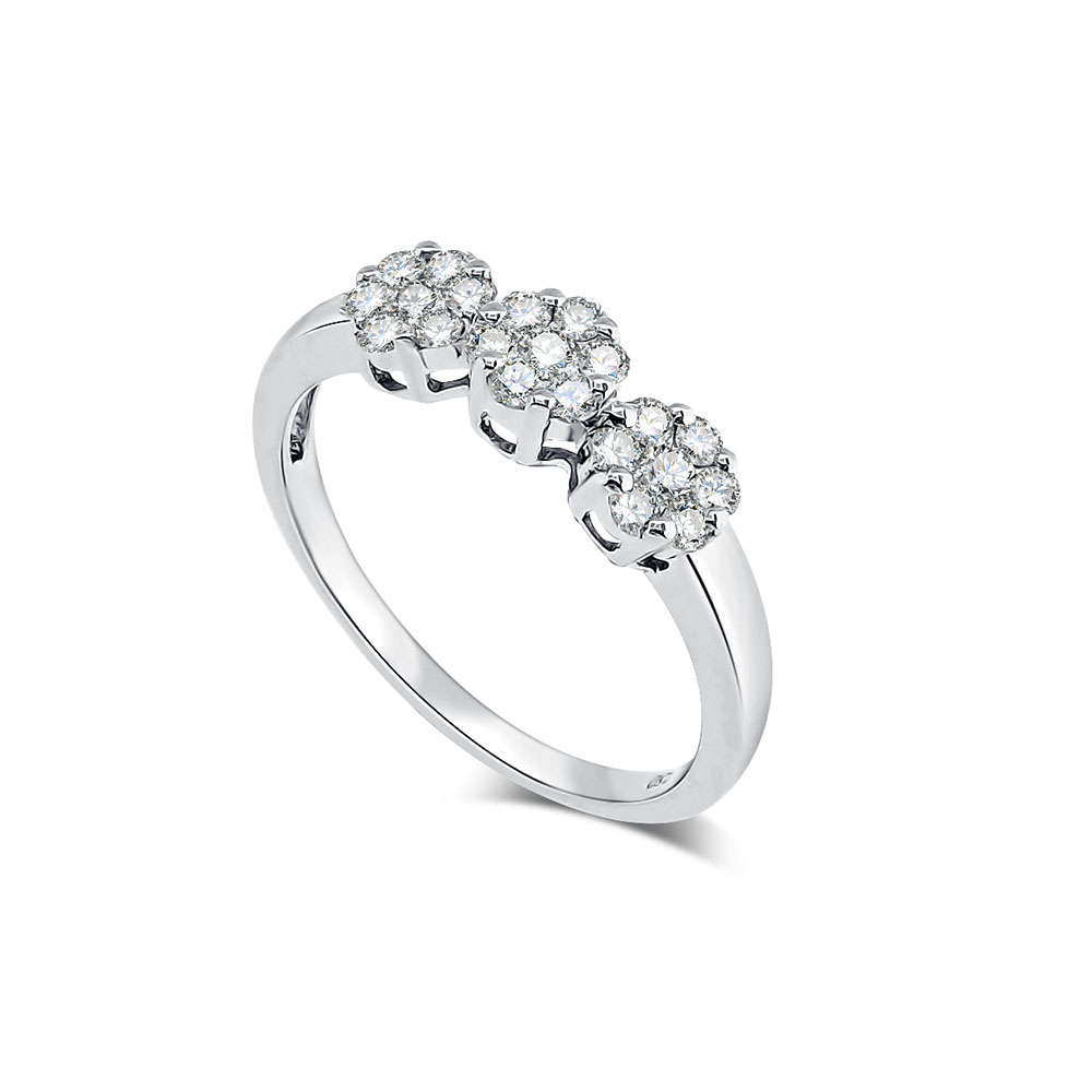 Inel din aur alb cu pietre Diamant