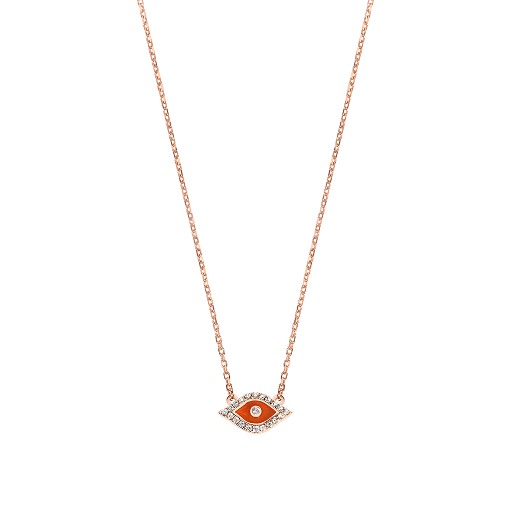 Colier din aur roz cu pietre Diamant