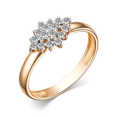 Inel din aur roșu cu pietre Diamant