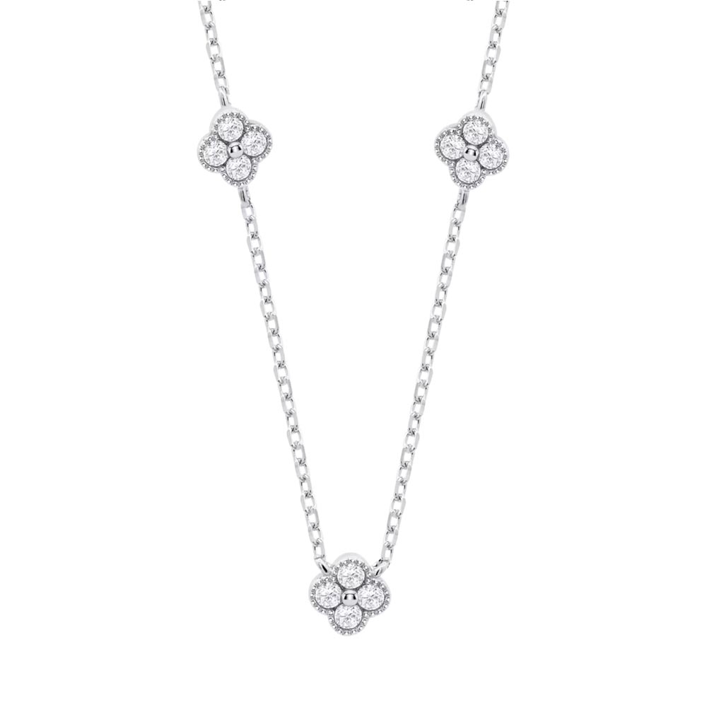 Colier din argint  cu pietre Cubic Zirconia Incolor
