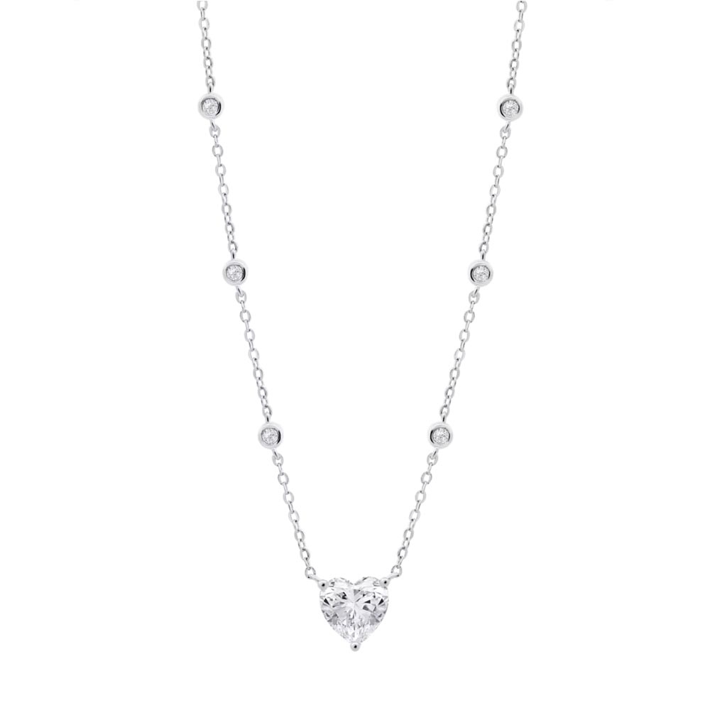 Colier din argint  cu pietre Cubic Zirconia Incolor