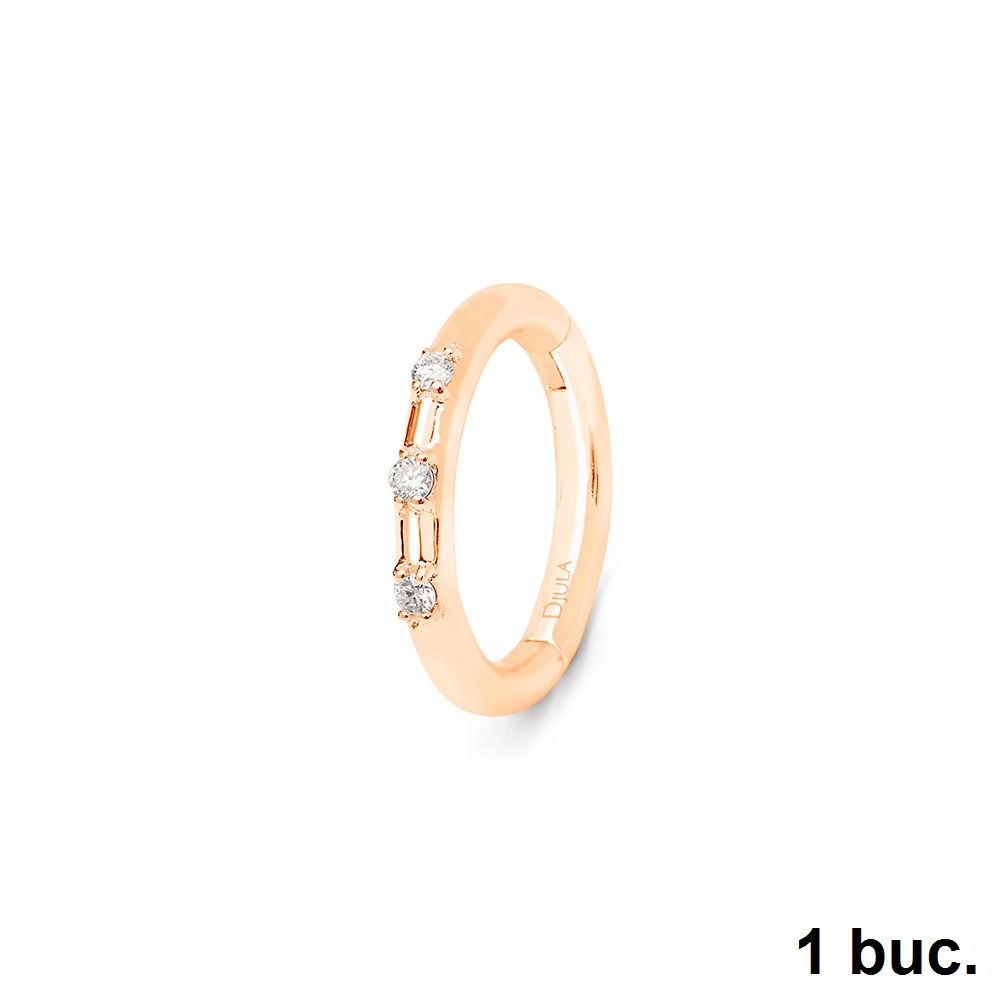 Cercel din aur roz cu pietre Diamant