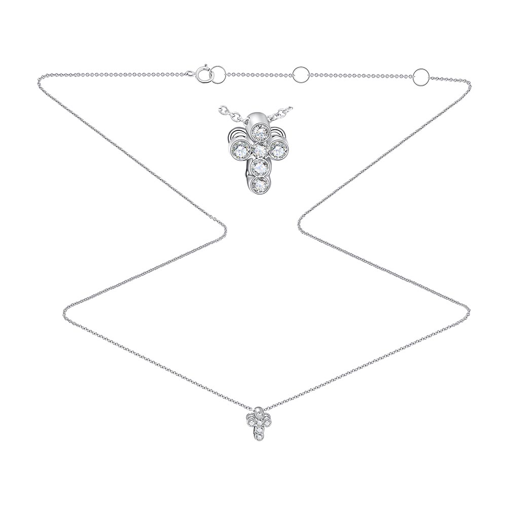 Colier din aur alb cu pietre Diamant
