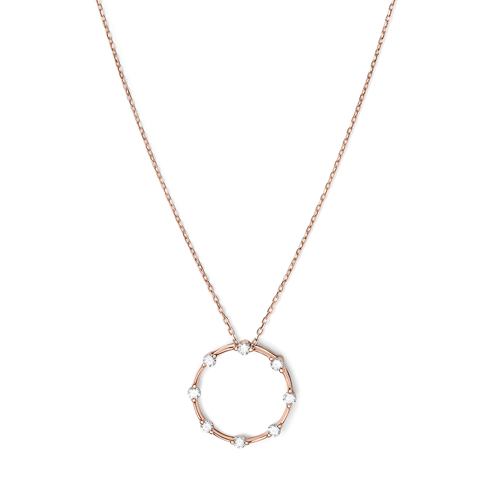 Colier din aur roz cu pietre Diamant