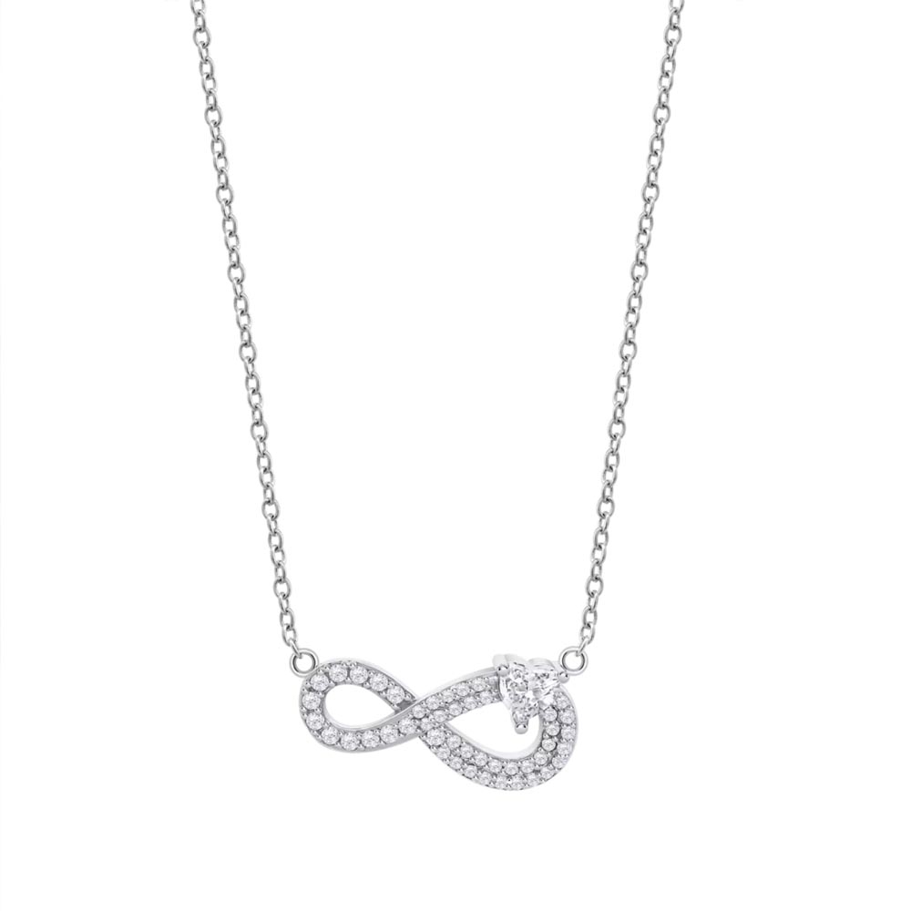 Colier din argint  cu pietre Cubic Zirconia Incolor