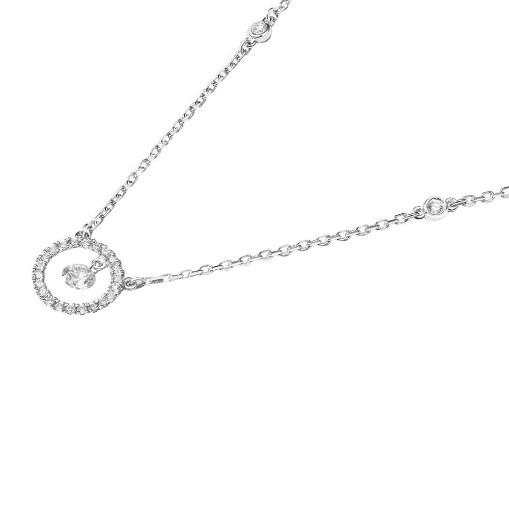Colier din aur alb cu pietre Diamant