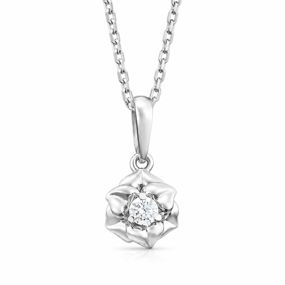 Pandantiv din aur alb cu Cubic Zirconia Incolor