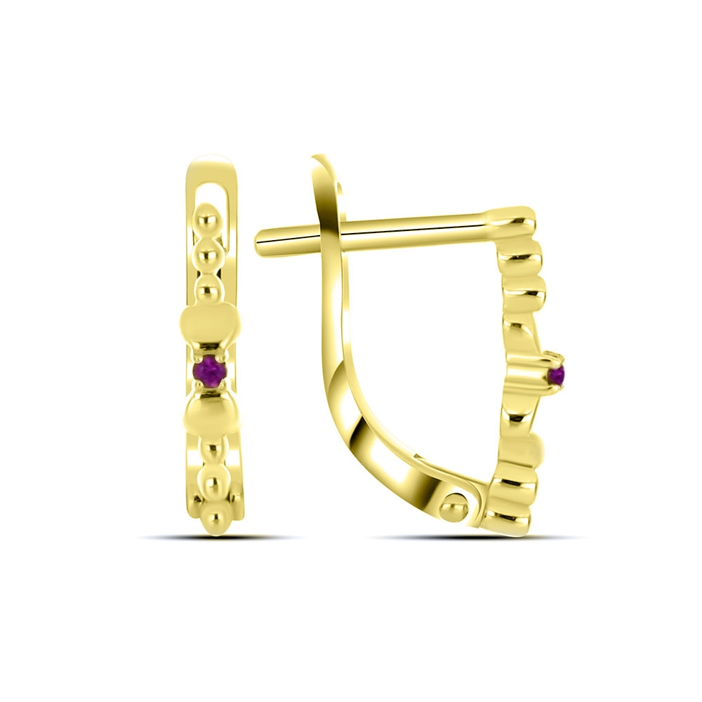 Cercei din aur galben cu pietre Cubic Zirconia Incolor