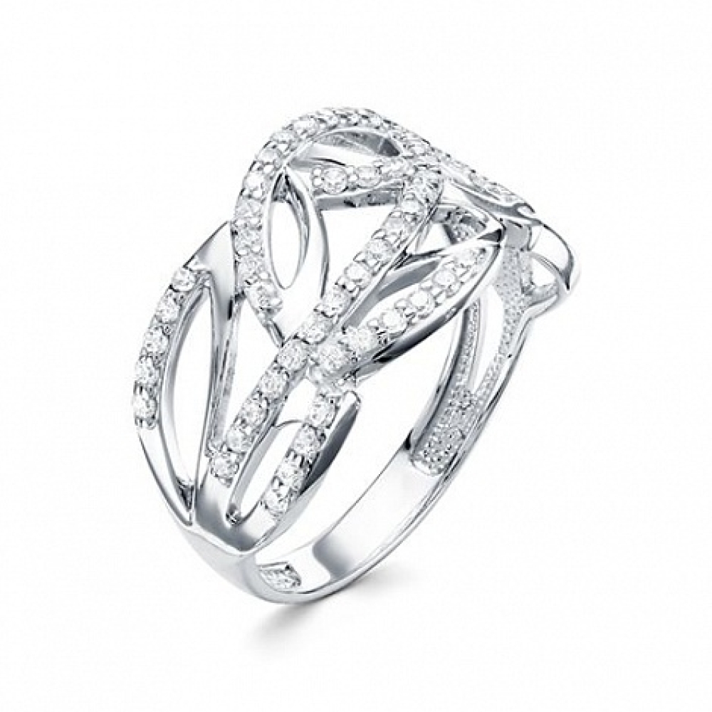 Inel din argint  cu pietre Cubic Zirconia Incolor