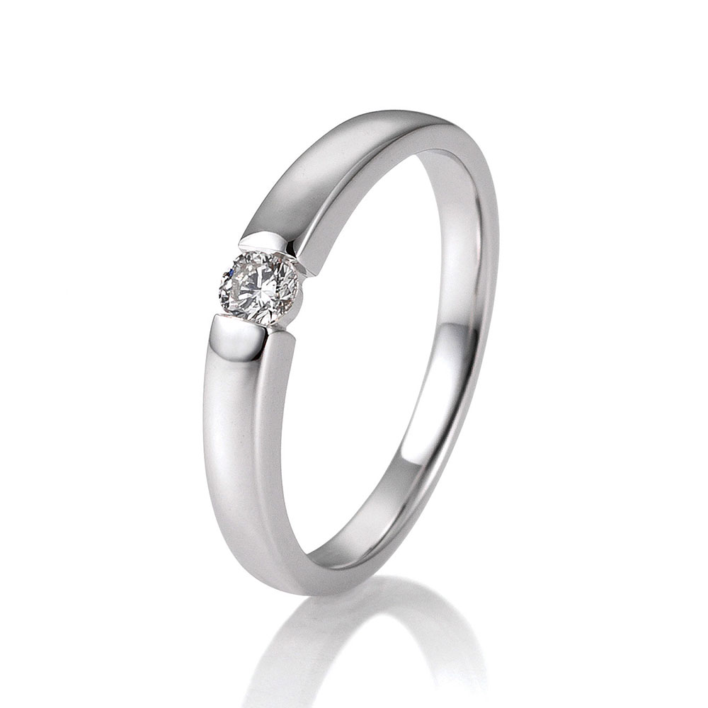 Verighetă din aur alb cu pietre Diamant