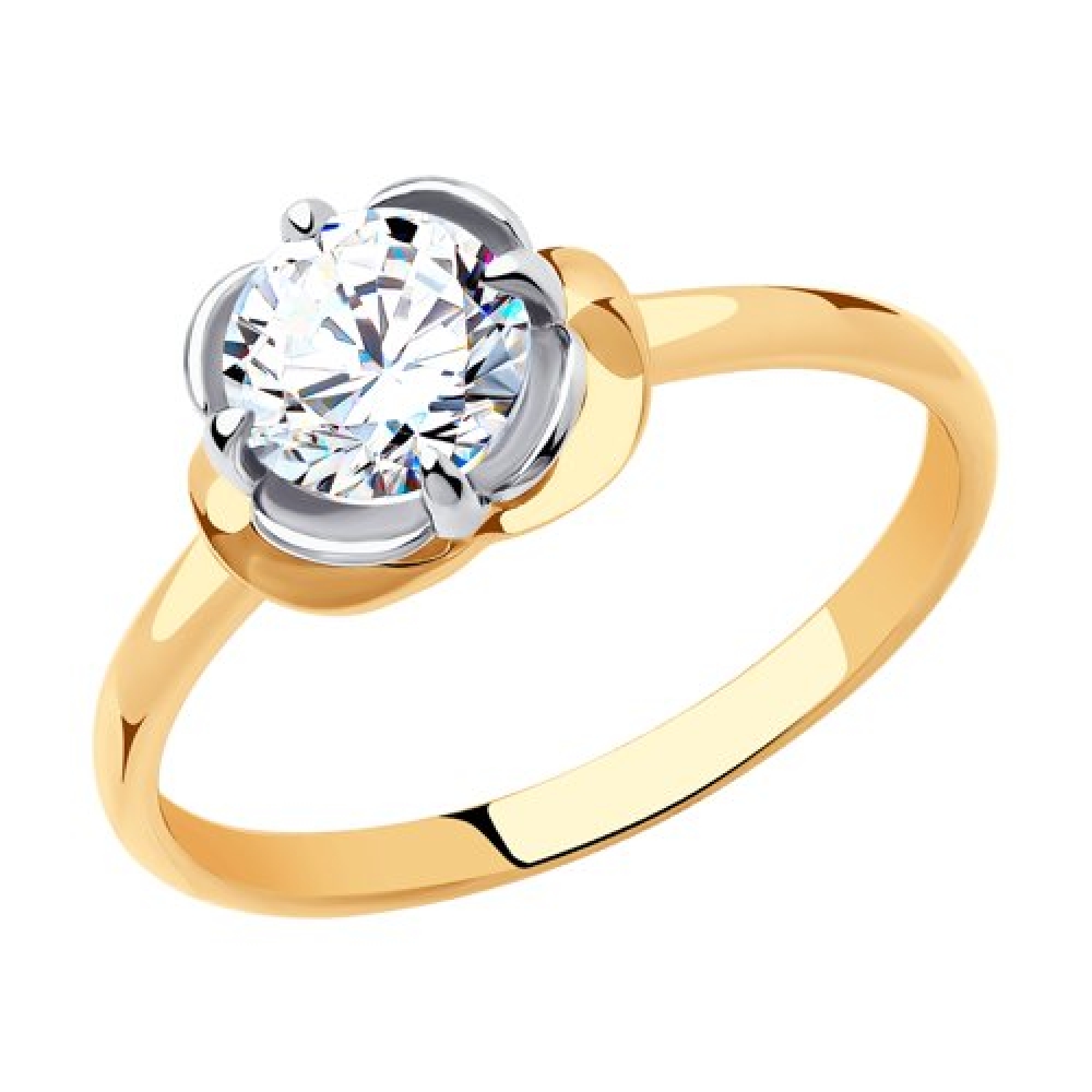 Inel din aur roz cu pietre Cubic Zirconia Incolor