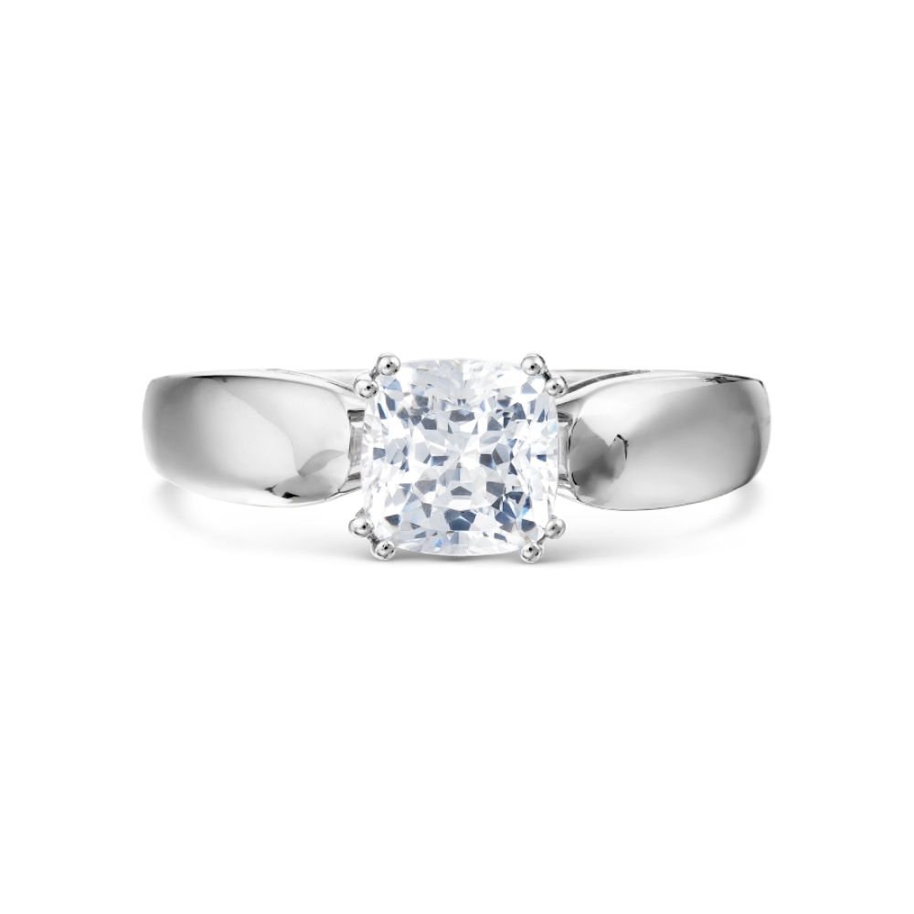 Inel din aur alb cu pietre Cubic Zirconia Incolor