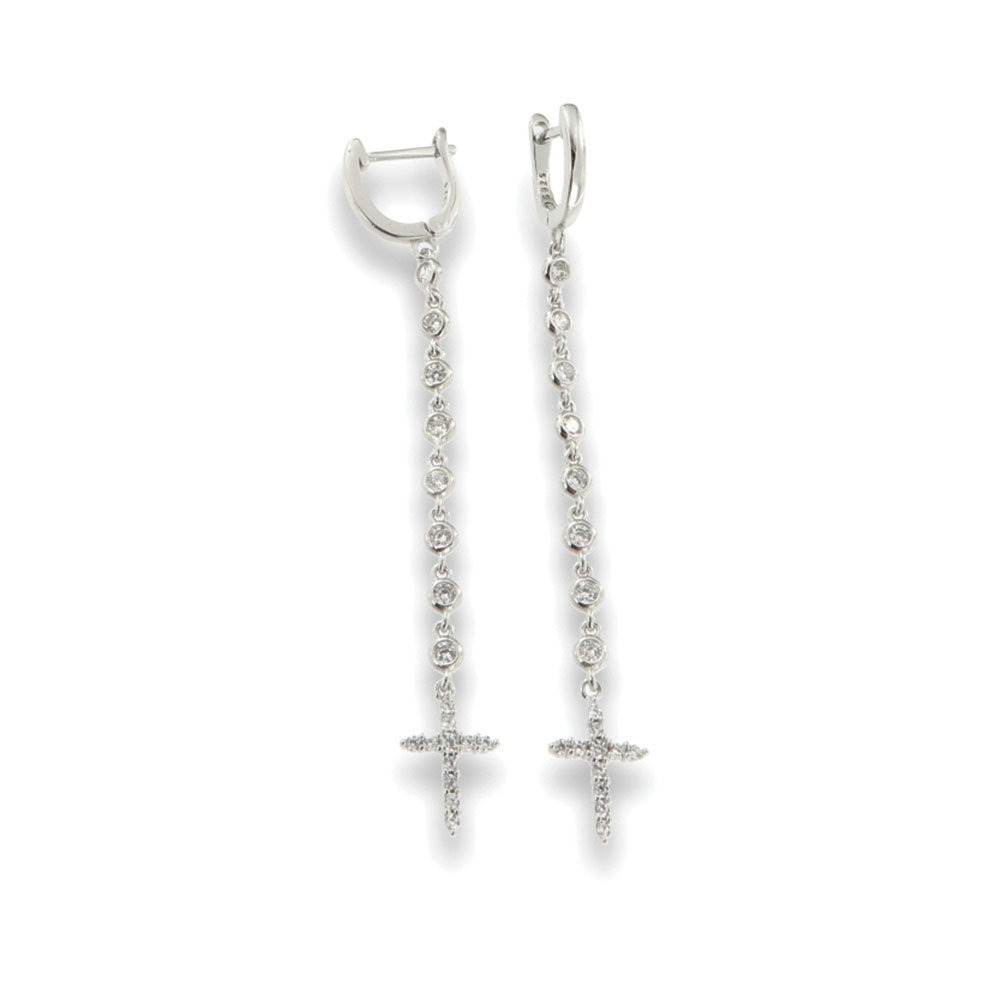 Cercei din argint  cu pietre Cubic Zirconia Incolor
