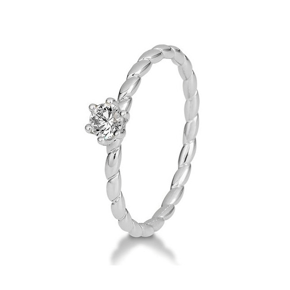 Inel din aur alb cu pietre Diamant