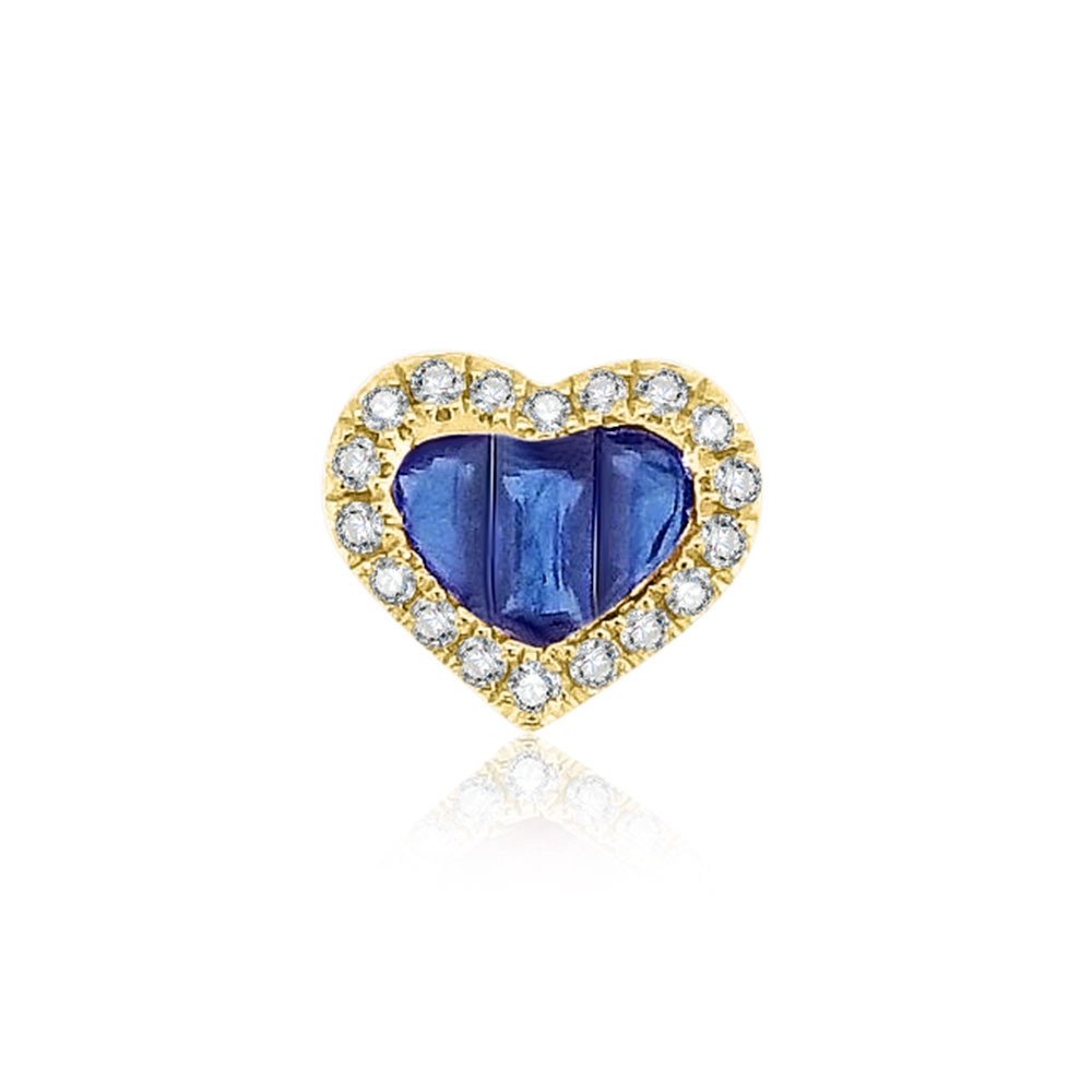 Pandantiv din aur galben cu pietre Diamant, Safir