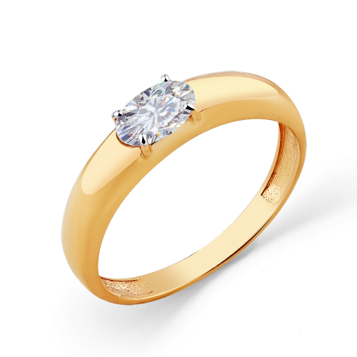 Inel din aur roșu cu pietre Cubic zirconia