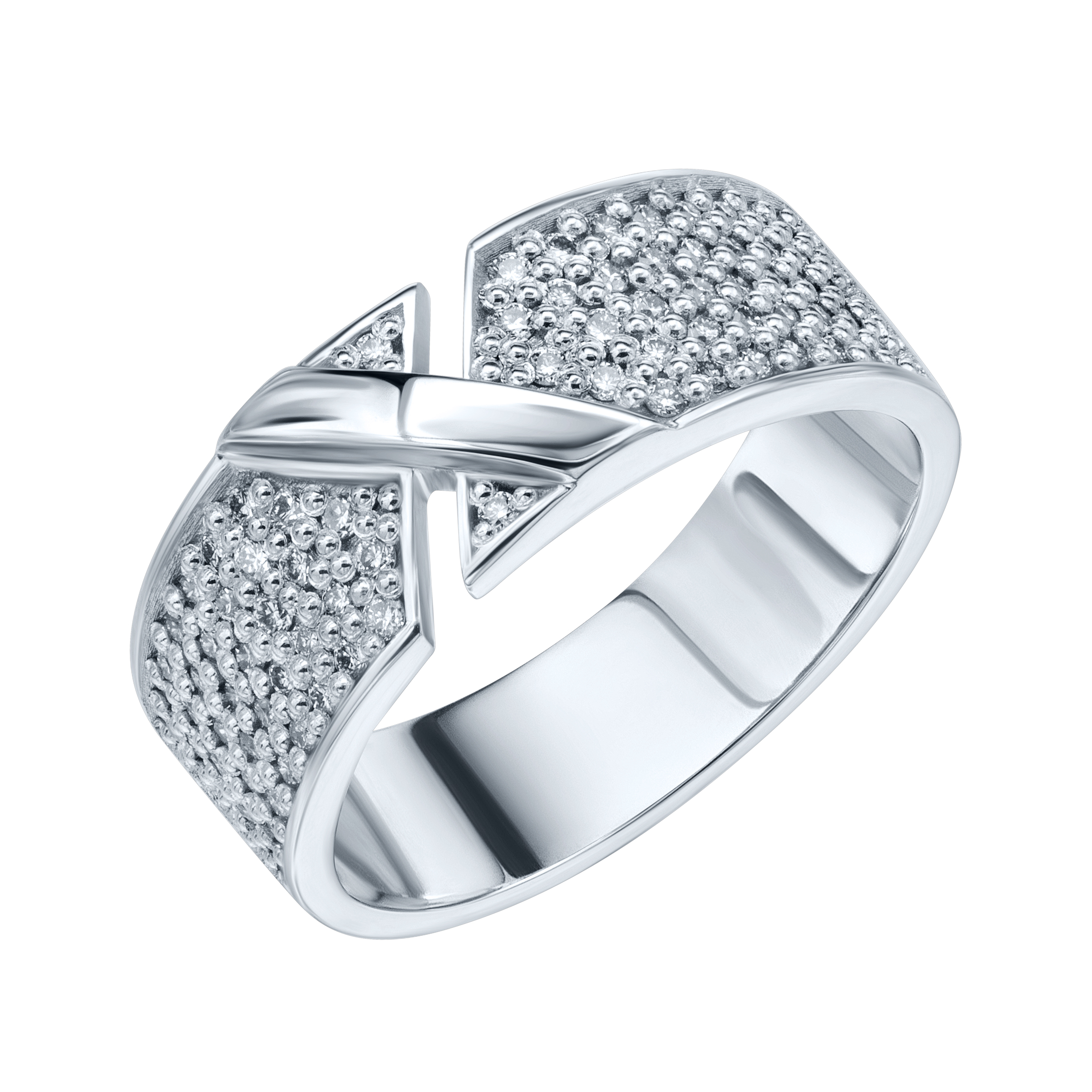 Inel din aur alb cu pietre Diamant