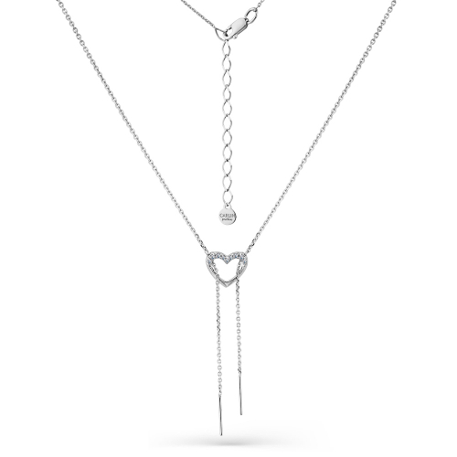 Colier din aur alb cu pietre Cubic zirconia