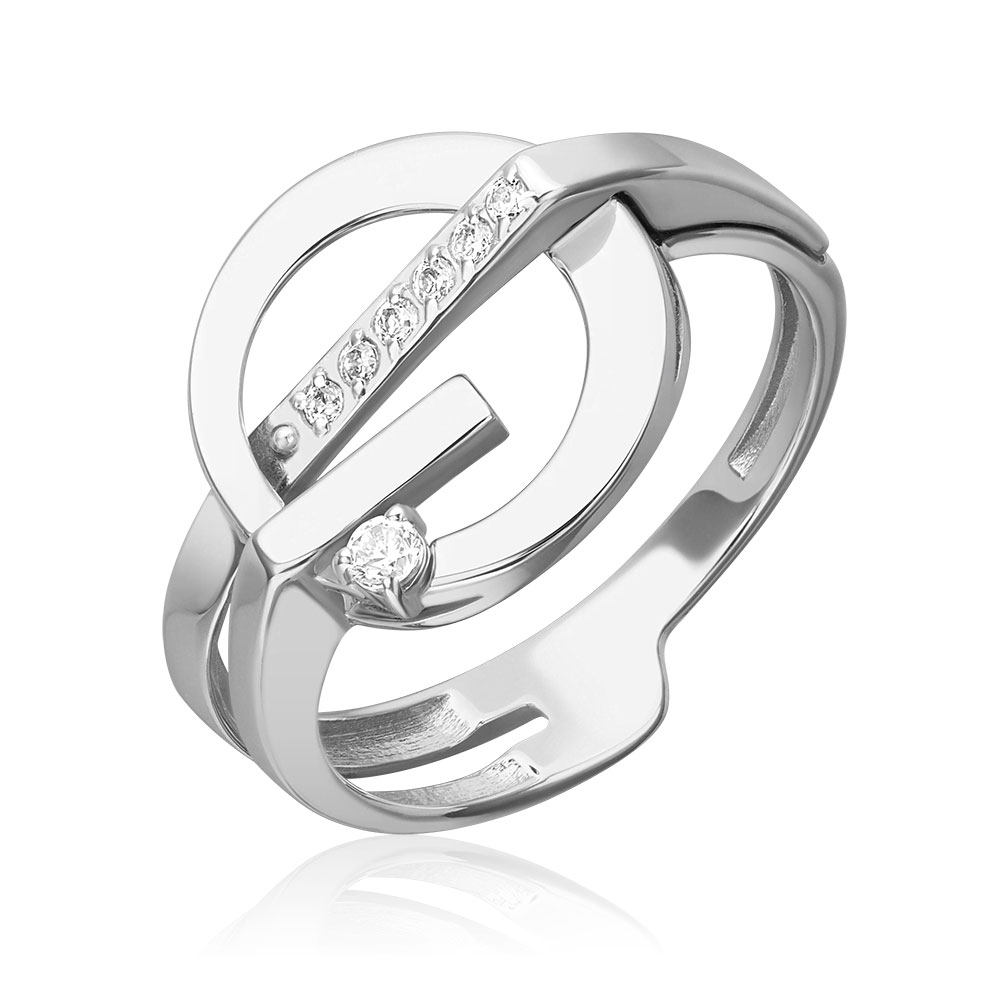 Inel din aur alb cu pietre Cubic zirconia