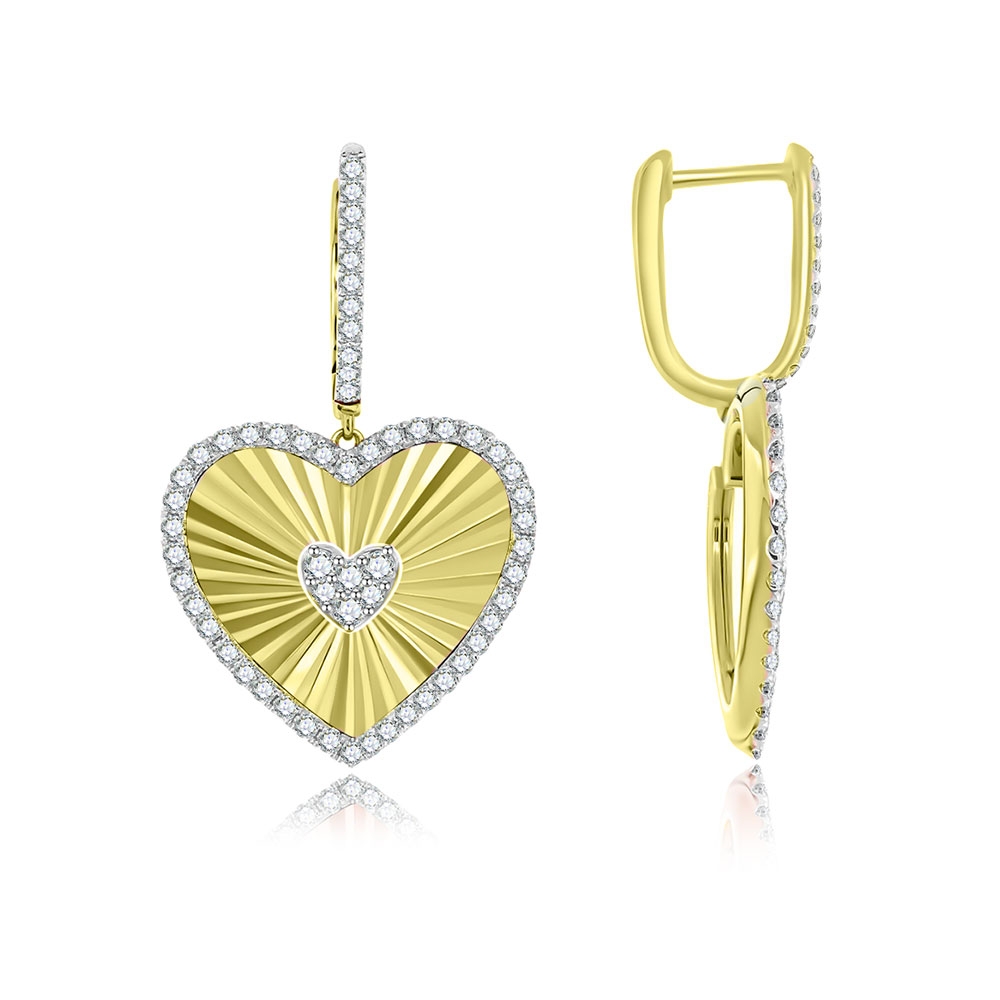 Cercei din aur galben cu pietre Diamant