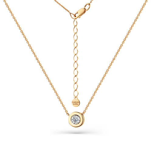 Colier din aur roșu cu pietre Cubic zirconia