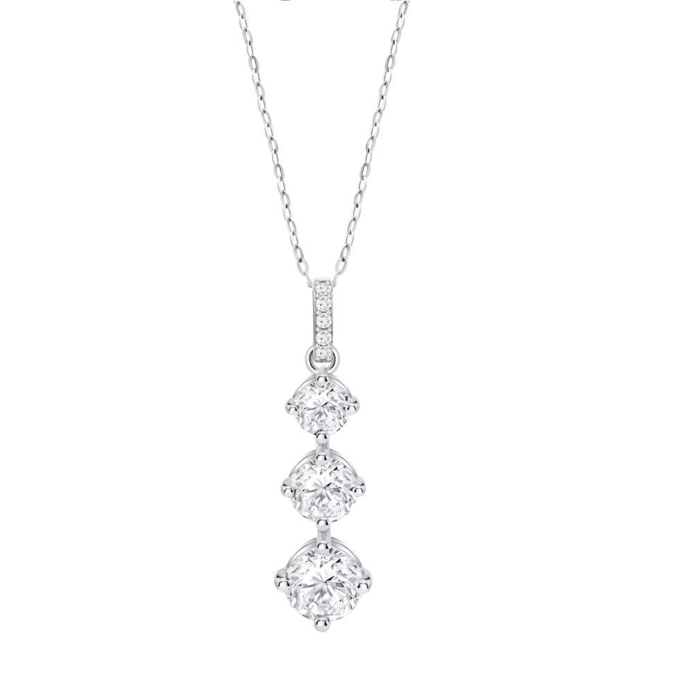 Colier din argint  cu pietre Cubic Zirconia Incolor