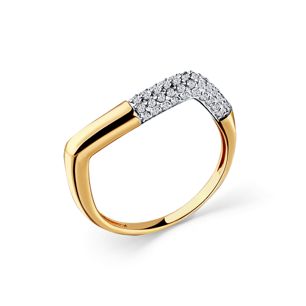 Inel din aur roșu cu pietre Cubic zirconia