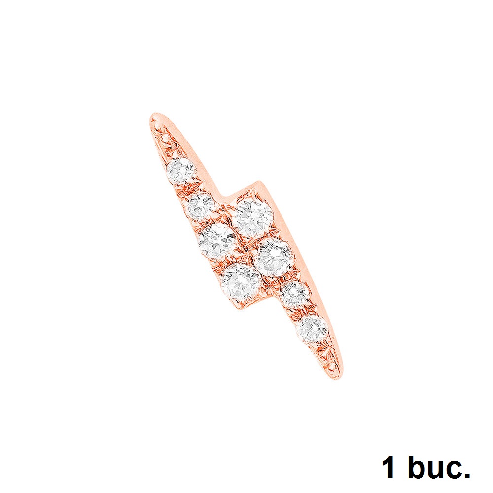 Cercel din aur roz cu pietre Diamant