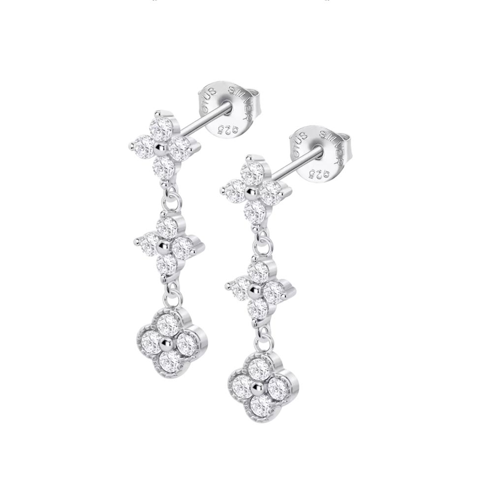 Cercei din argint  cu pietre Cubic Zirconia Incolor