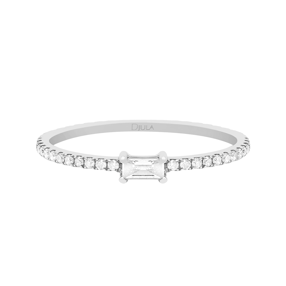 Inel din aur alb cu pietre Diamant