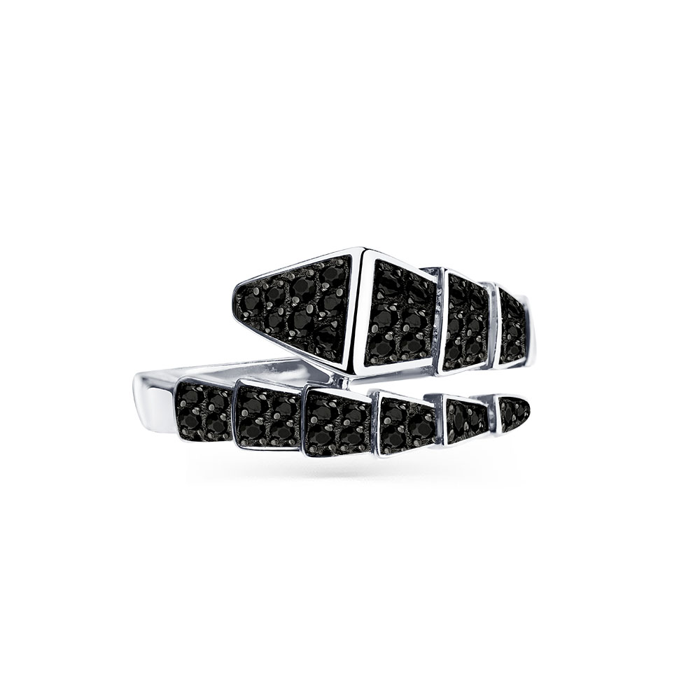 Inel din aur alb cu pietre Cubic Zirconia Negru