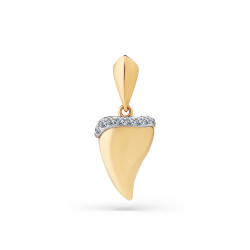 Pandantiv din aur roșu cu pietre Cubic Zirconia Incolor