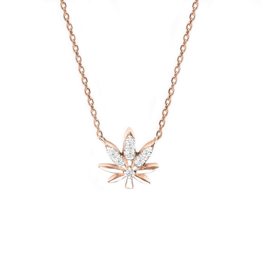 Colier din aur roz cu pietre Diamant