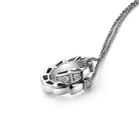 Colier din aur alb cu pietre Diamant