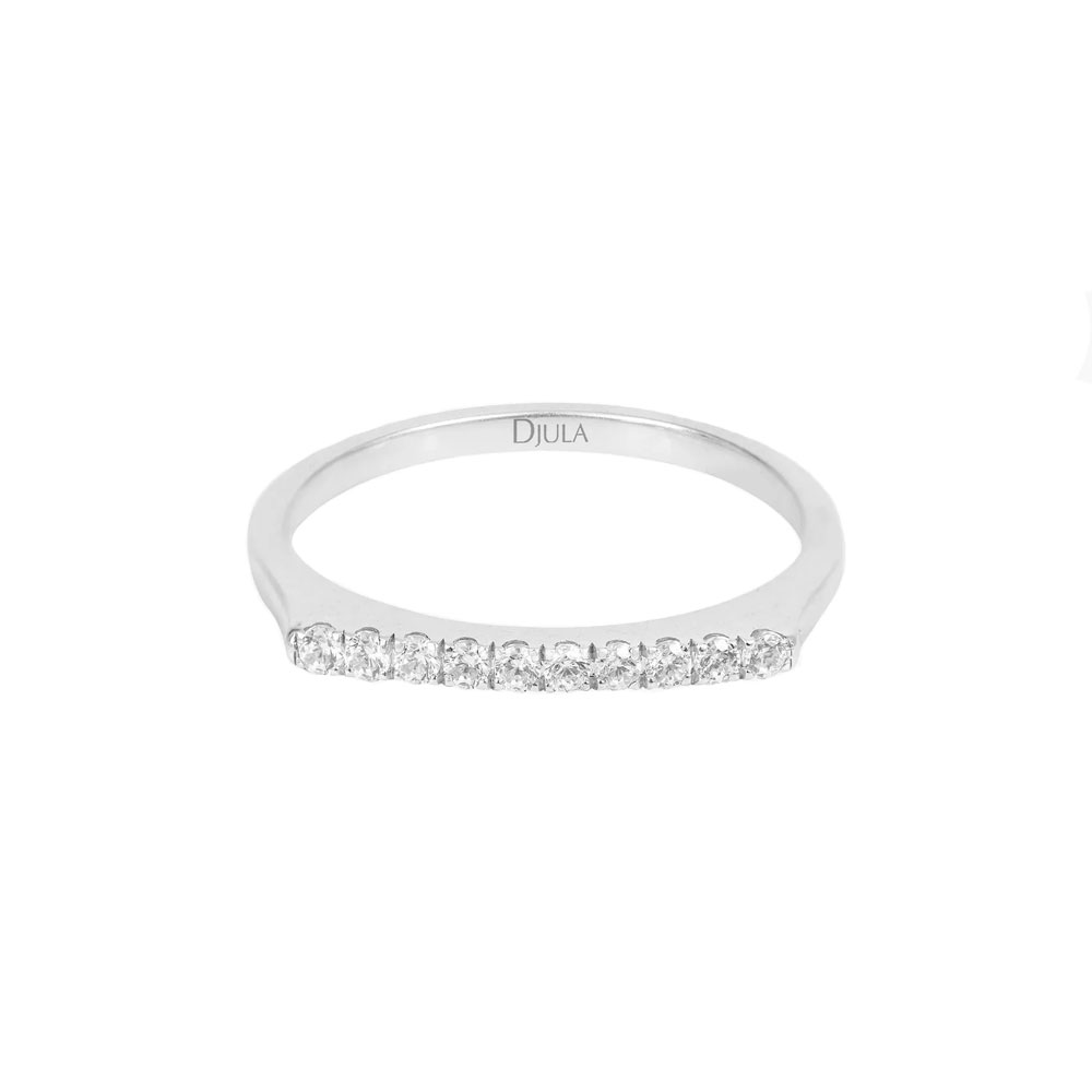Inel din aur alb cu pietre Diamant