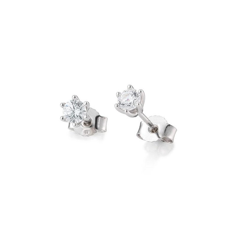 Cercei Pusete din aur alb cu pietre Diamant
