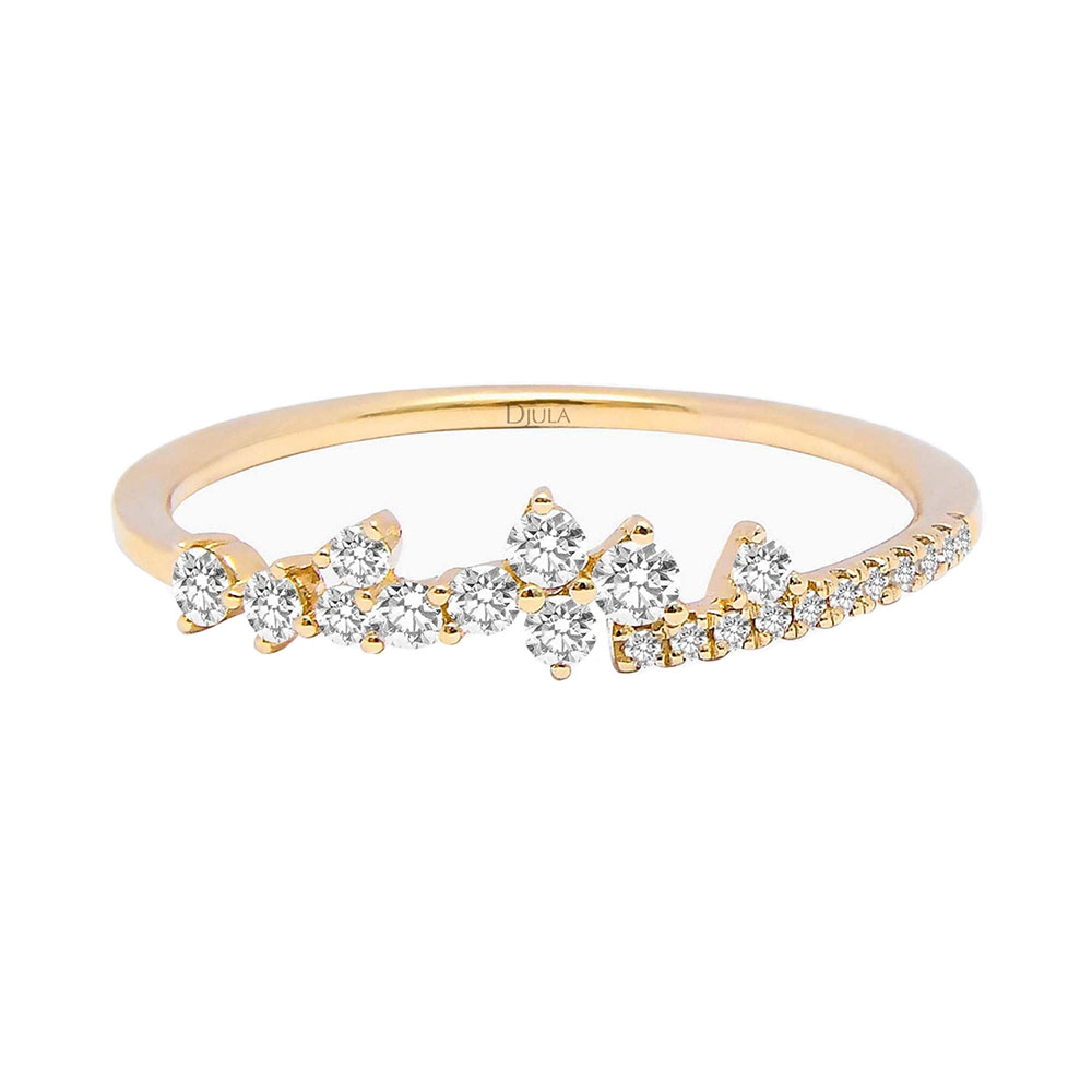 Inel din aur galben cu pietre Diamant