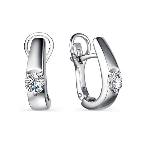 Cercei din argint  cu pietre Cubic Zirconia Incolor