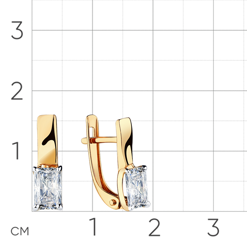 Cercei din aur roșu cu pietre Cubic Zirconia Incolor