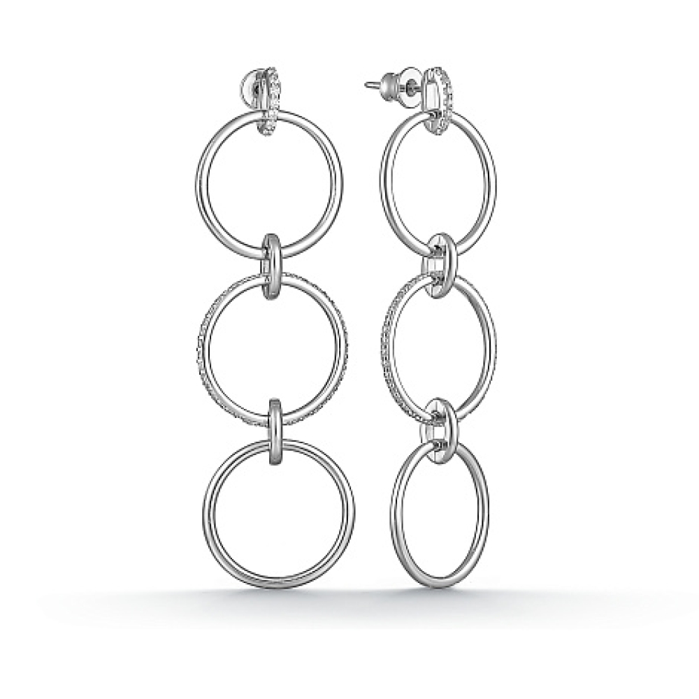 Cercei Pusete din argint  cu pietre Cubic Zirconia Incolor