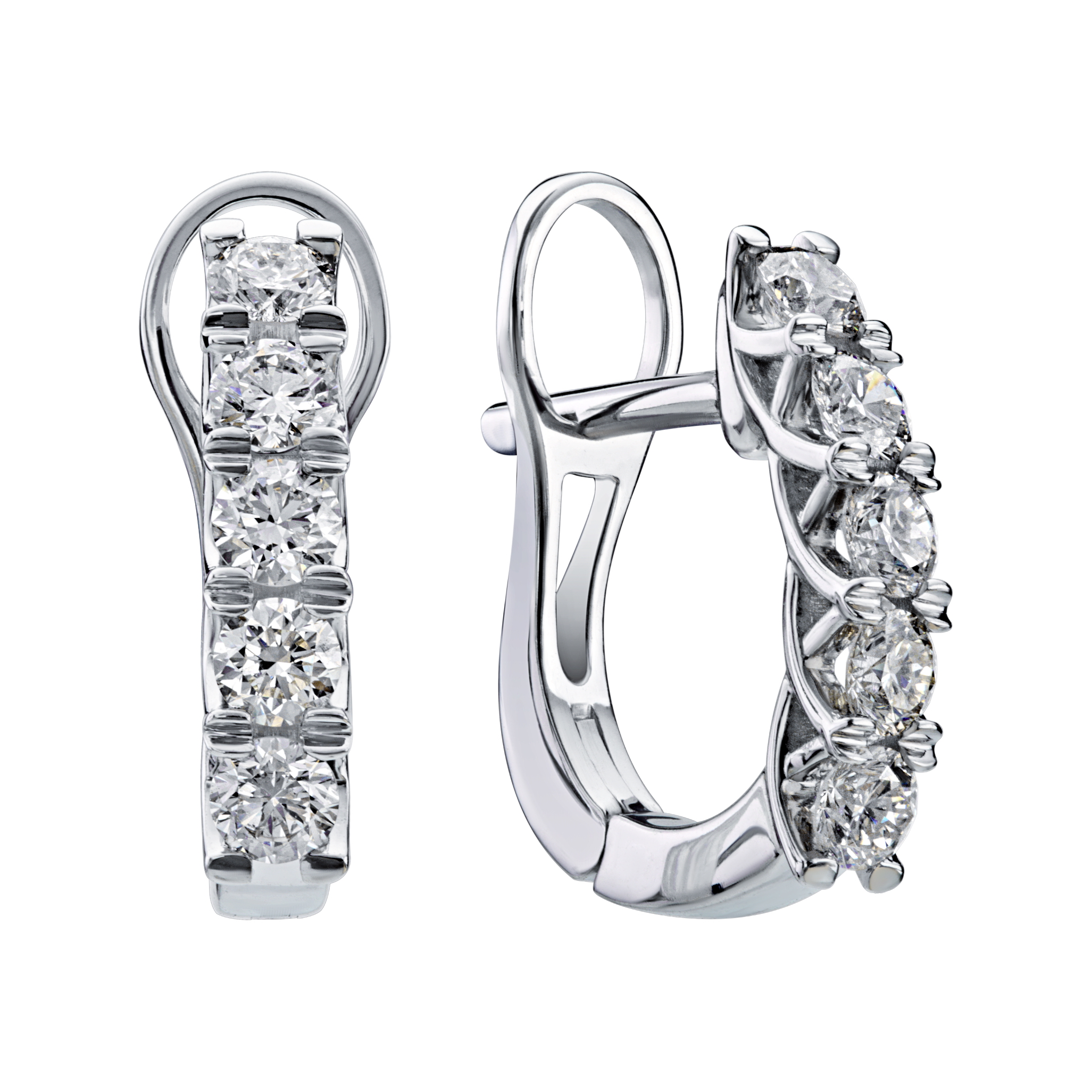 Cercei din aur alb cu pietre Diamant